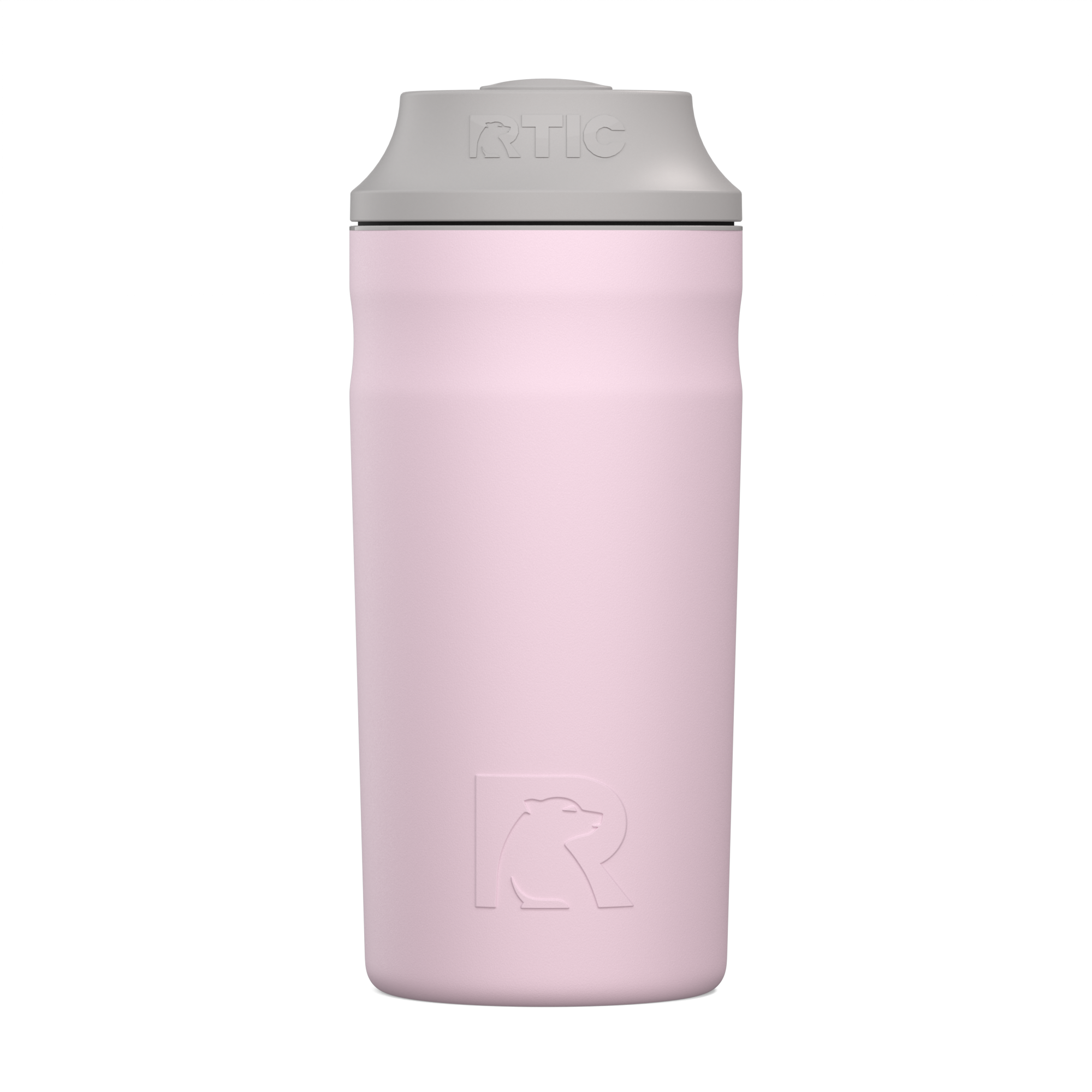 Custom Pale Pink RTIC All-in-One Can Chiller, personalized by SanCanDo Swag in Argyle, TX