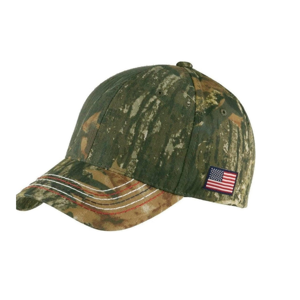 Custom Mossy Oak New Break-Up Americana Contrast Stitch Camouflage Cap C909, personalized by SanCanDo Swag in Argyle, TX
