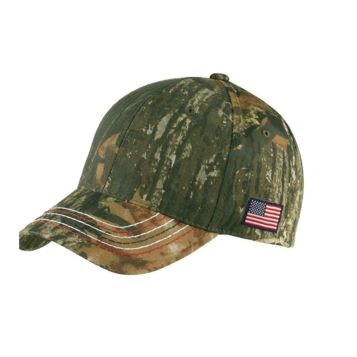 Custom Mossy Oak New Break-Up Americana Contrast Stitch Camouflage Cap C909, personalized by SanCanDo Swag in Argyle, TX