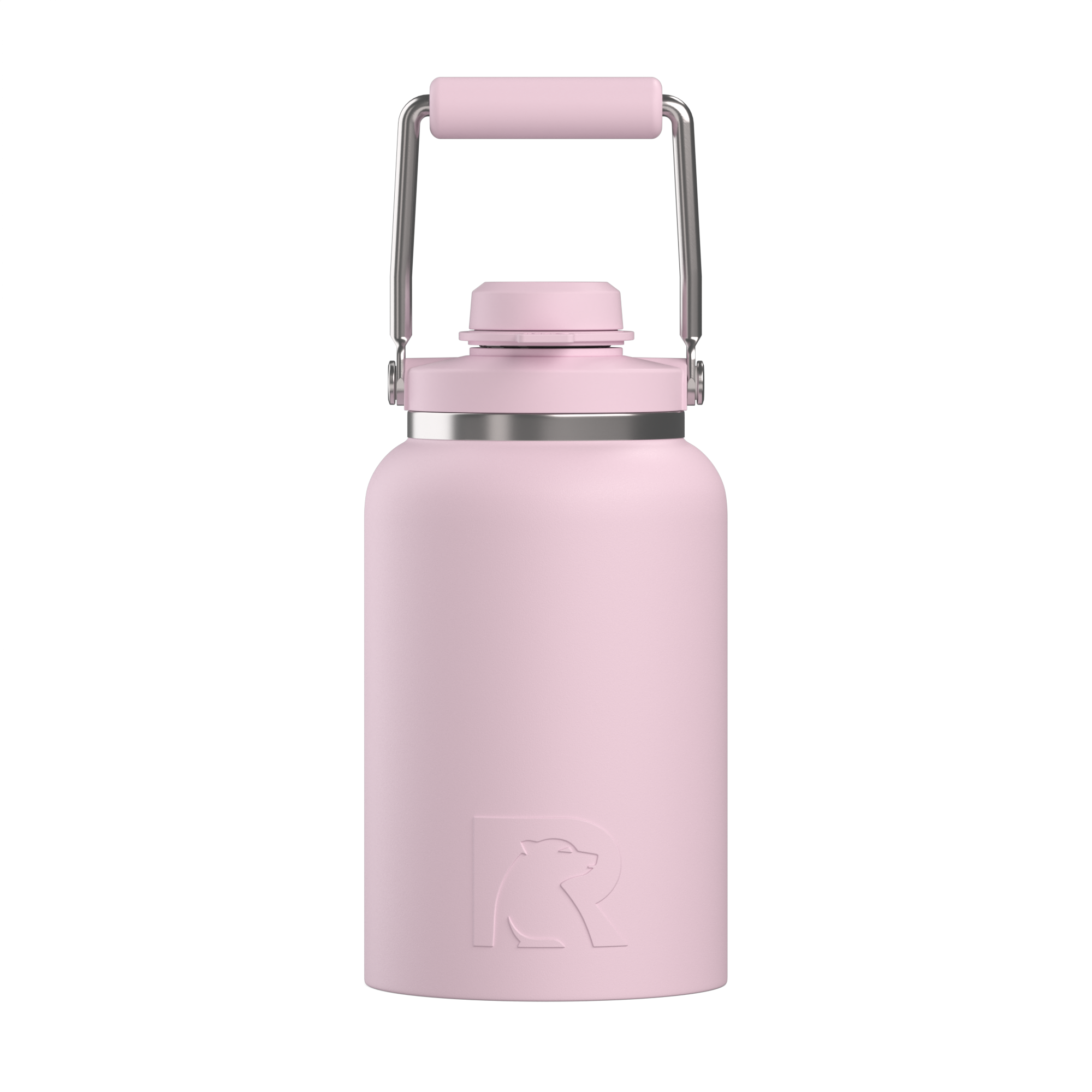 Custom Pale Pink RTIC Half Gallon Outback Jug, personalized by SanCanDo Swag in Argyle, TX