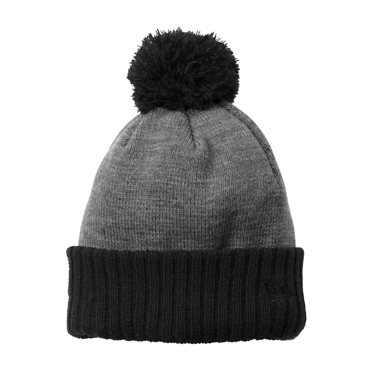 Custom Black/ Heather Grey Colorblock Cuffed Beanie NE904, personalized by SanCanDo Swag in Argyle, TX