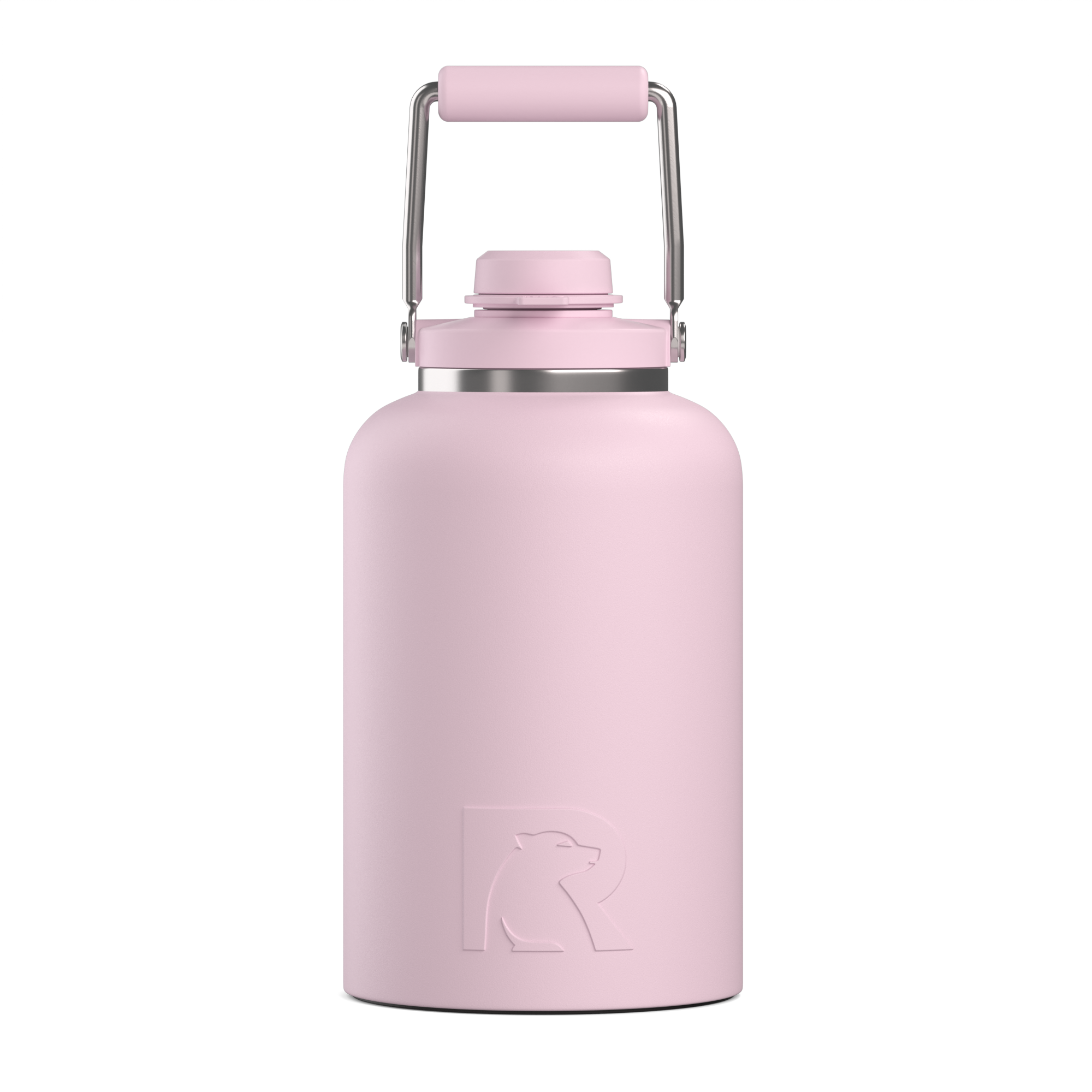 Custom Pale Pink RTIC One Gallon Outback Jug, personalized by SanCanDo Swag in Argyle, TX