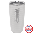 Polar Camel 20 oz. White Golf Tumbler - Full Dimples and Slider Lid