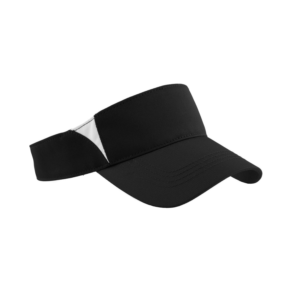 Custom Black/ White Dry Zone Colorblock Visor STC13, personalized by SanCanDo Swag in Argyle, TX